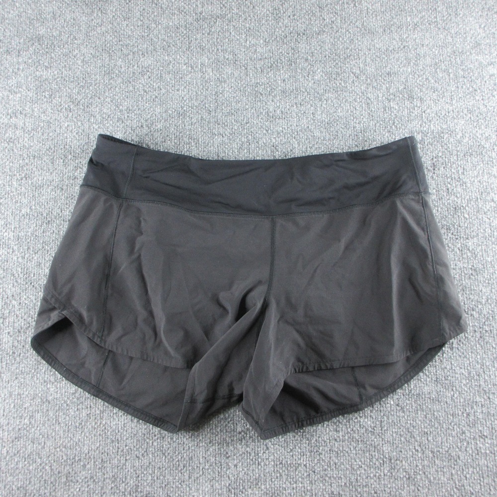 Lululemon Speed Up Shorts Womens 12 Black 4 Inseam Running Athletic Gym Training